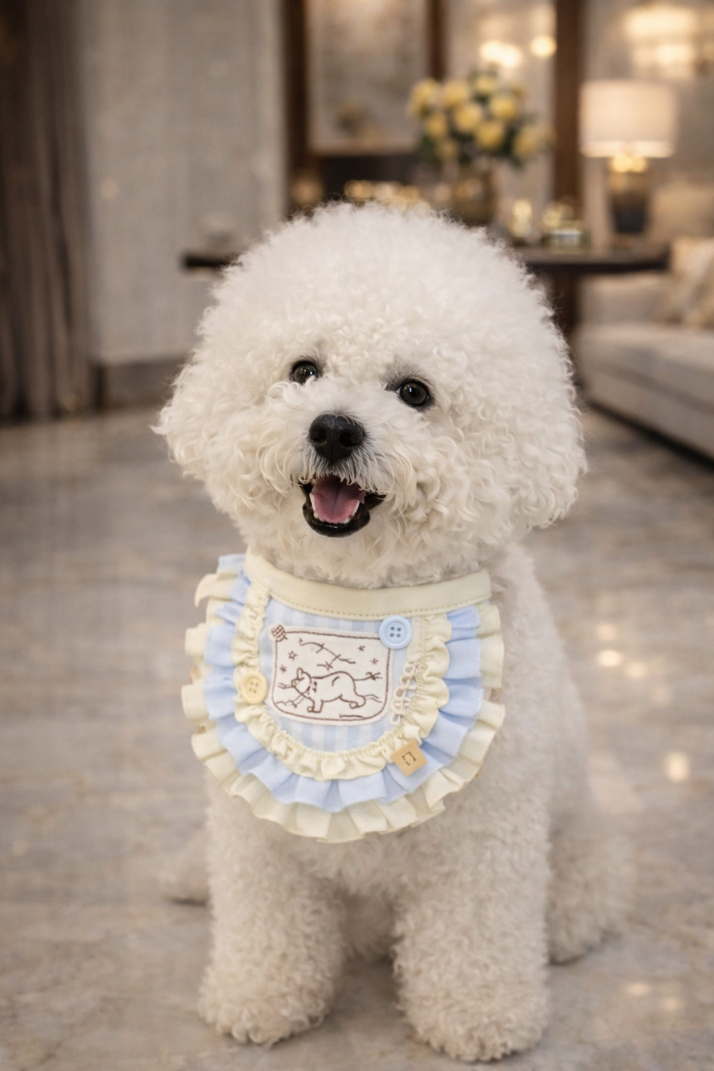Personalized Plaid Ruffle Pet Bib