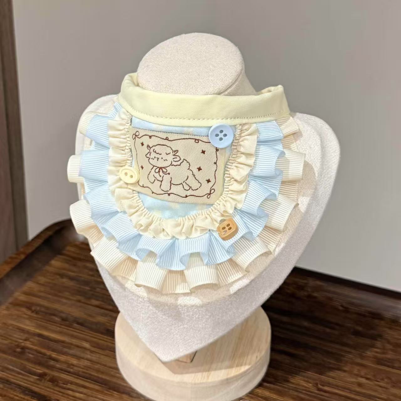 Personalized Plaid Ruffle Pet Bib