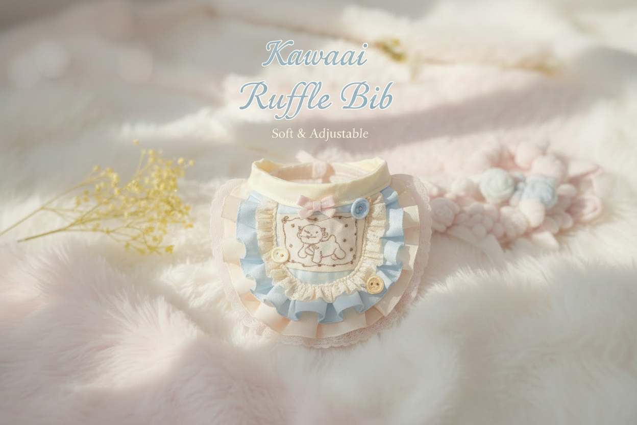 Kawaii Ruffle Bib - 保留产品名称